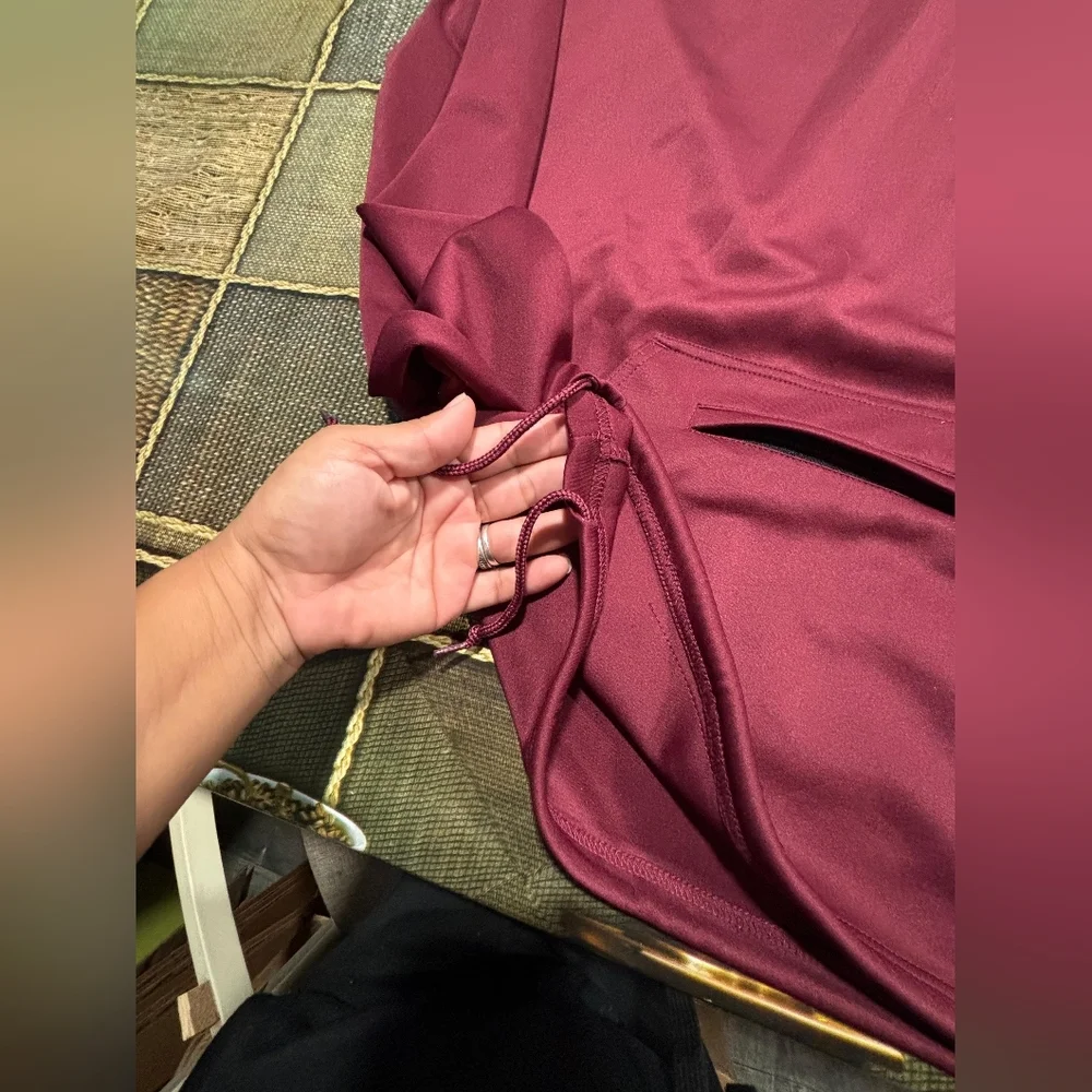 Men's Burgundy Zip Up Sweater XL - Picture 5 of 9